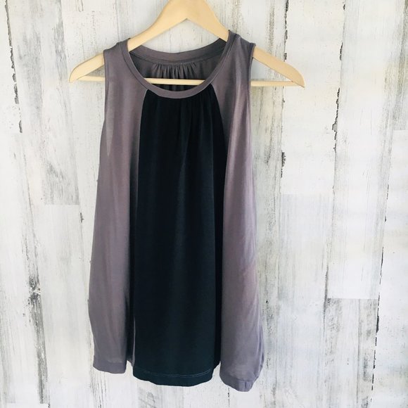 Three Dots Gray Black Loose Tissue Jersey Tank Top - Picture 1 of 6